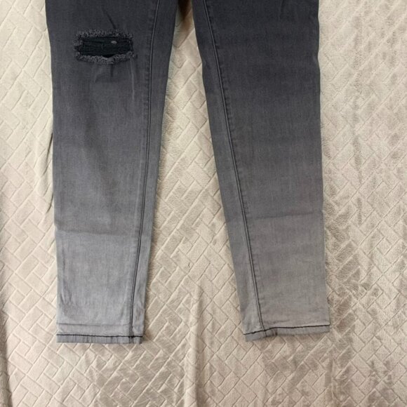 NY&C Soho Womans 8 Denim Jeans Black Ombre Boyfriend Mid Rise Distressed Stretch - Picture 4 of 15